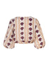 Beatrice Linen Top / White Beige Stripes